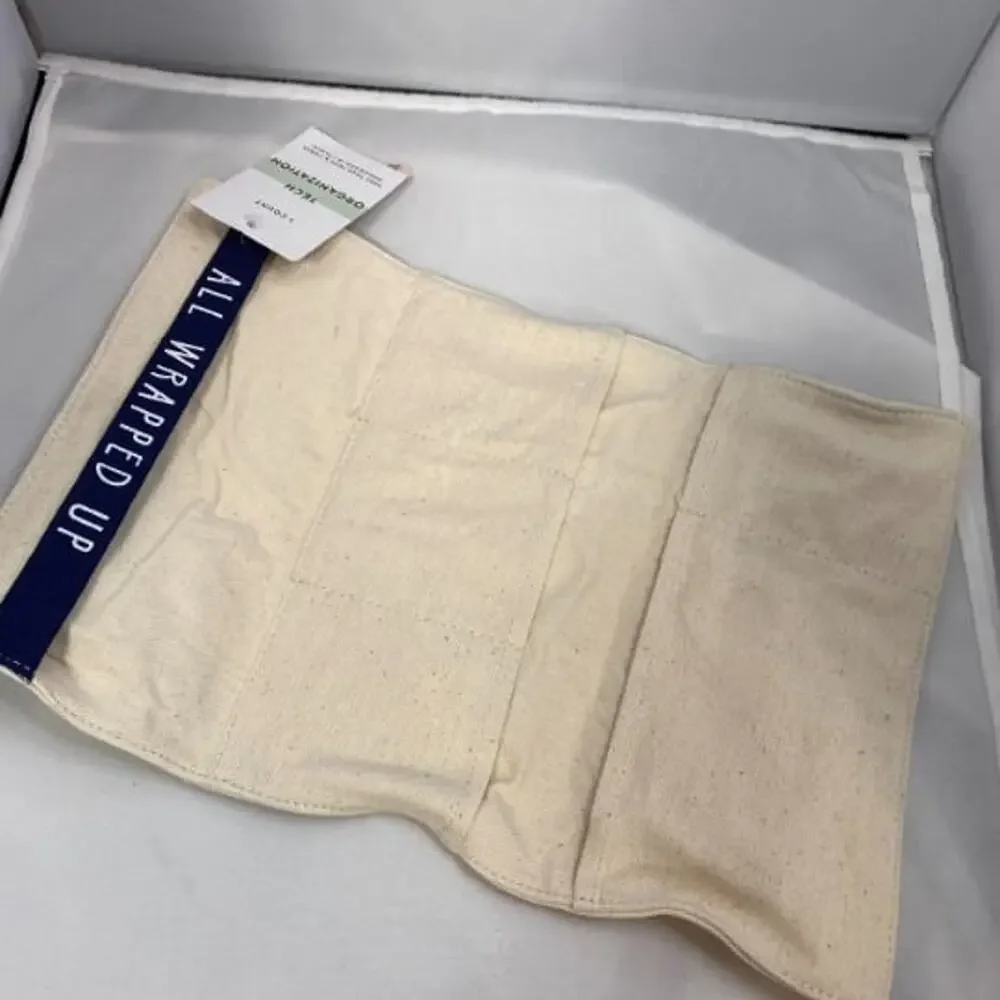 Target All Wrapped Up Canvas Tech Organizer Pouch Natural Roll Up Cable NWT